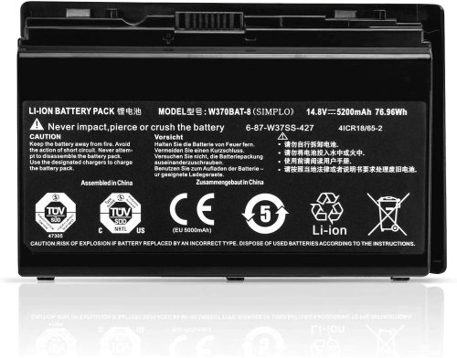 5200mAh pour Schenker XMG A522 A522-9UD Batterie