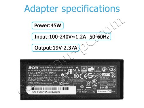 Chargeur pour ordinateur portable Acer Chromebook 14 CB3-431-C5K7