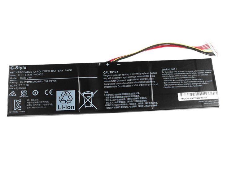 Gateway Aero 14 K7 Batterie 6200mAh 94.24Wh - Cliquez sur l'image pour la fermer