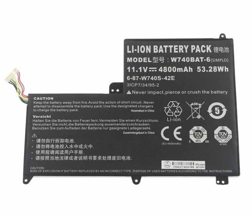 4800mAh 53.28Wh 6-Cell Batterie Clevo 3ICP7/34/95-2