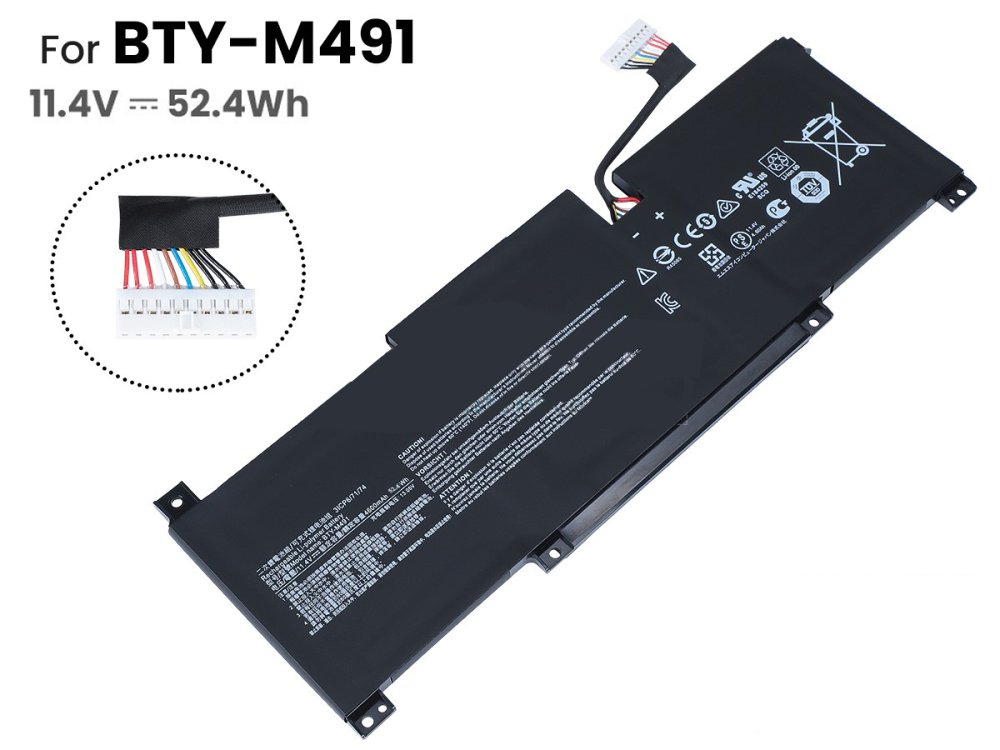 MSI Modern 15 B13M-259FR Batterie 4600mAh 52.4Wh