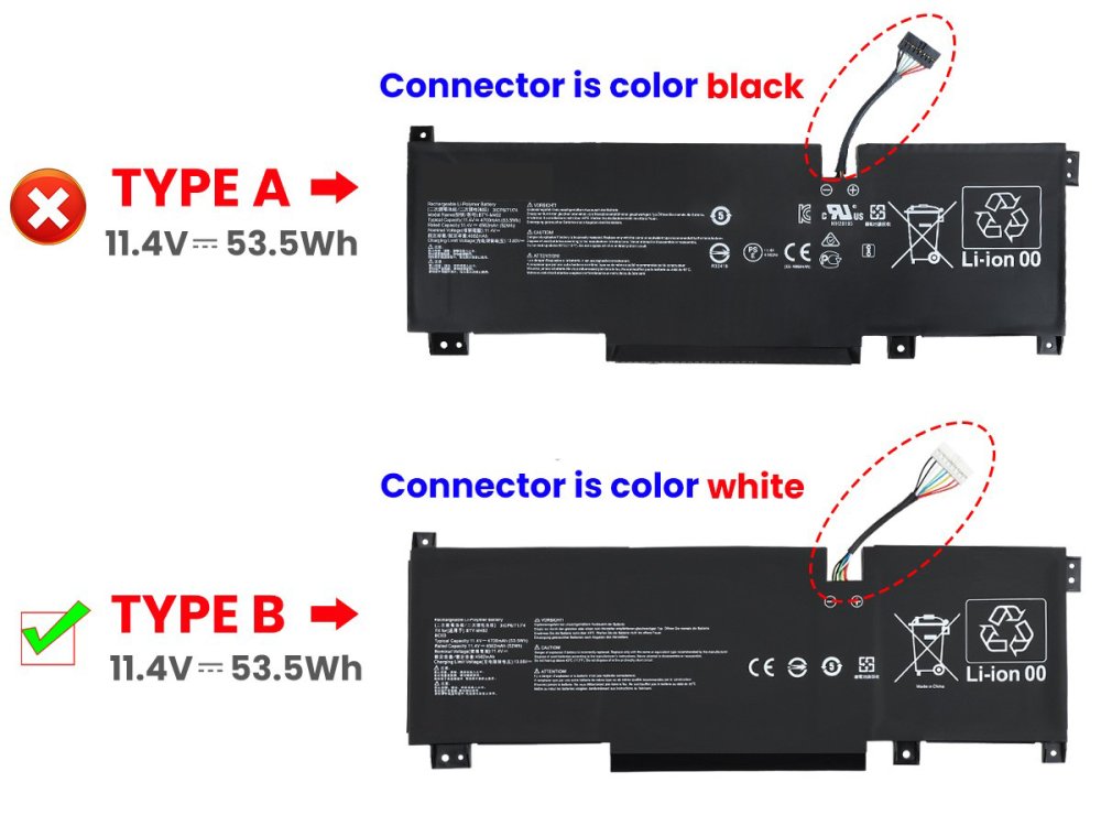 MSI CreatorPro M16 B13VK-1021ES Batterie 4700mAh 53.5Wh