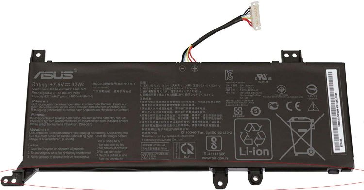 Original 32Wh 4050-4212mAh Asus B21N1818-2 Batterie - Cliquez sur l'image pour la fermer