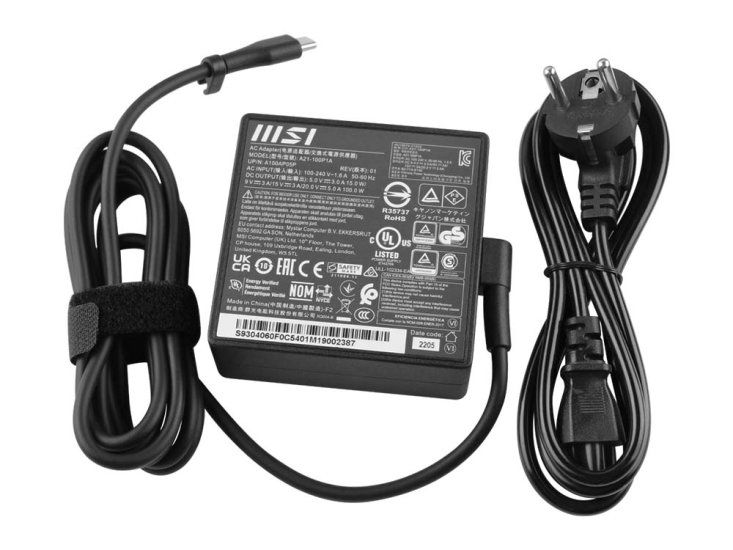 Original 100W USB-C MSI Prestige 14 AI Evo C1MG-028AU AC Adaptateur Chargeur + câble - Cliquez sur l'image pour la fermer