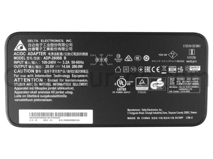 Original 280W MSI Raider GE68 HX 14V AC Adaptateur Chargeur + câble - Cliquez sur l'image pour la fermer