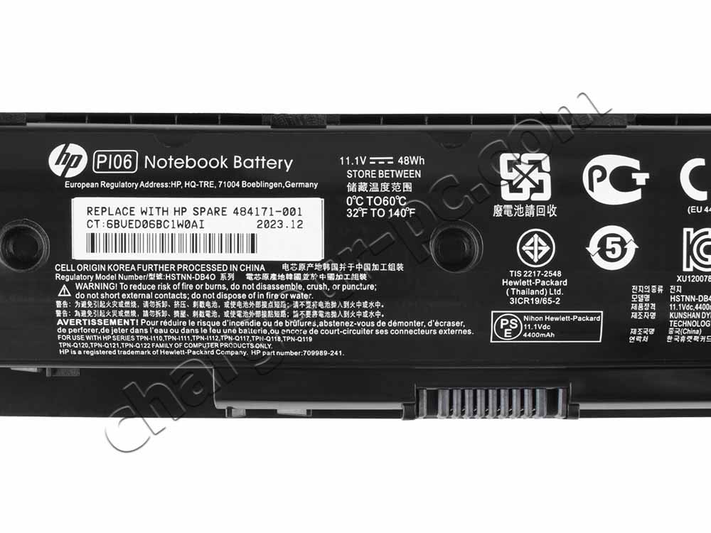 47Wh Batterie Original pour HP 709988-541 710416-001 710417-001