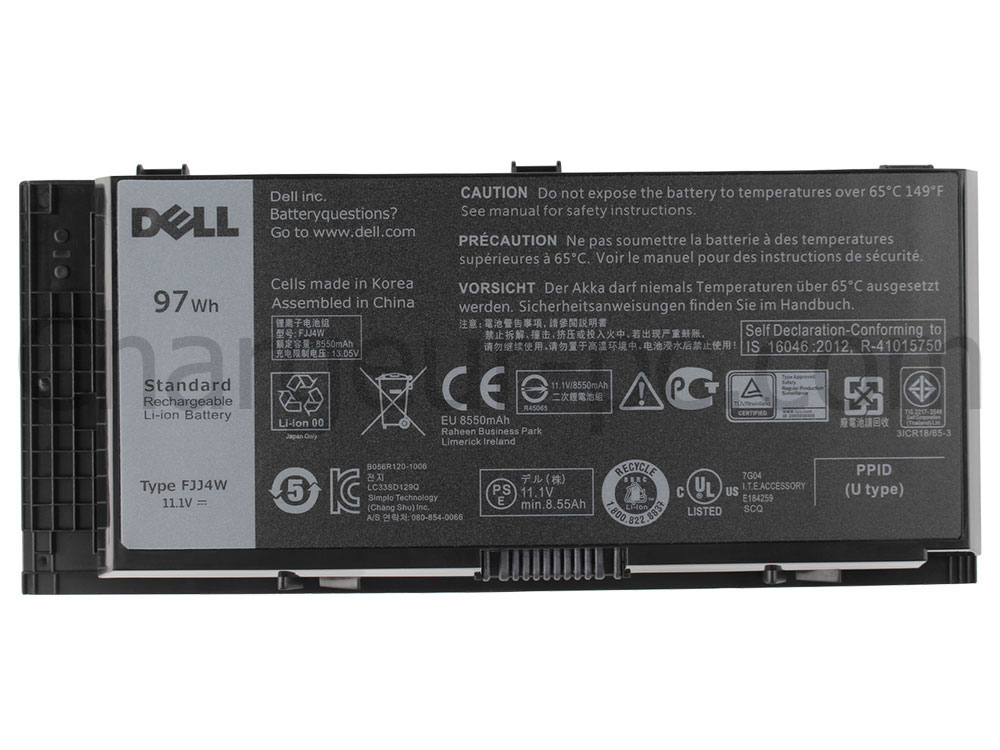 97Wh Batterie Original pour Dell Precision M6800 P30F