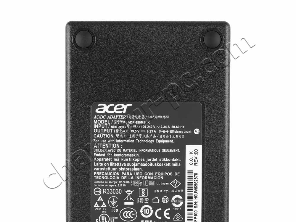 Original 180W Acer Aspire 7 A715-75G-52U4 AC Adaptateur Chargeur + câble