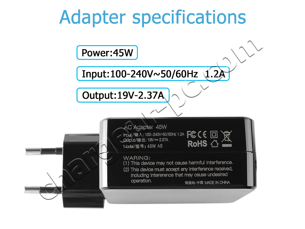 45W Acer Aspire 3 A317-54-58Y3 AC Adaptateur Chargeur