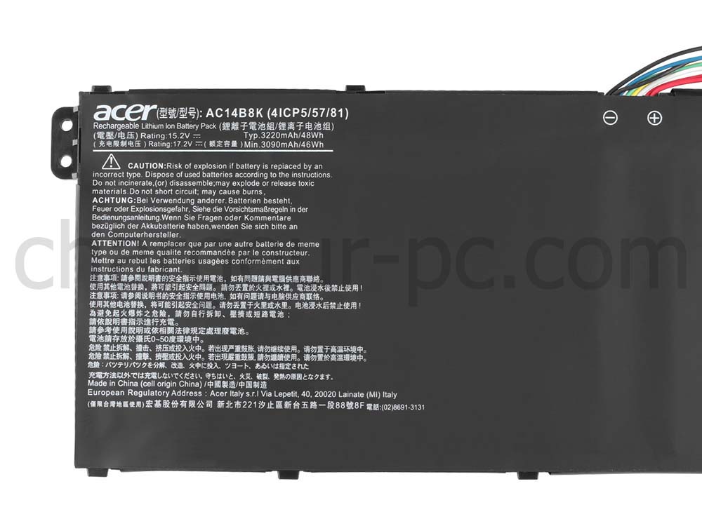 Original 3220mAh 48Wh Batterie Acer AC14B3K AC14B8K AC14B7K