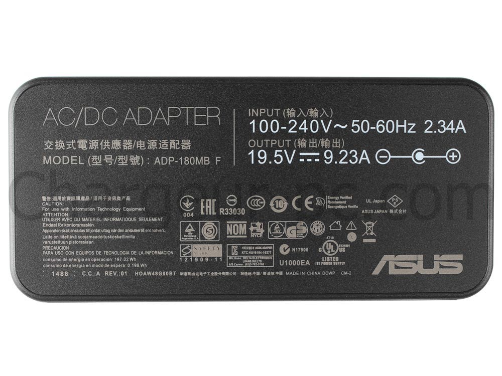 180W AC Adaptateur Chargeur pour Asus ROG Strix GL502VT-FW128T