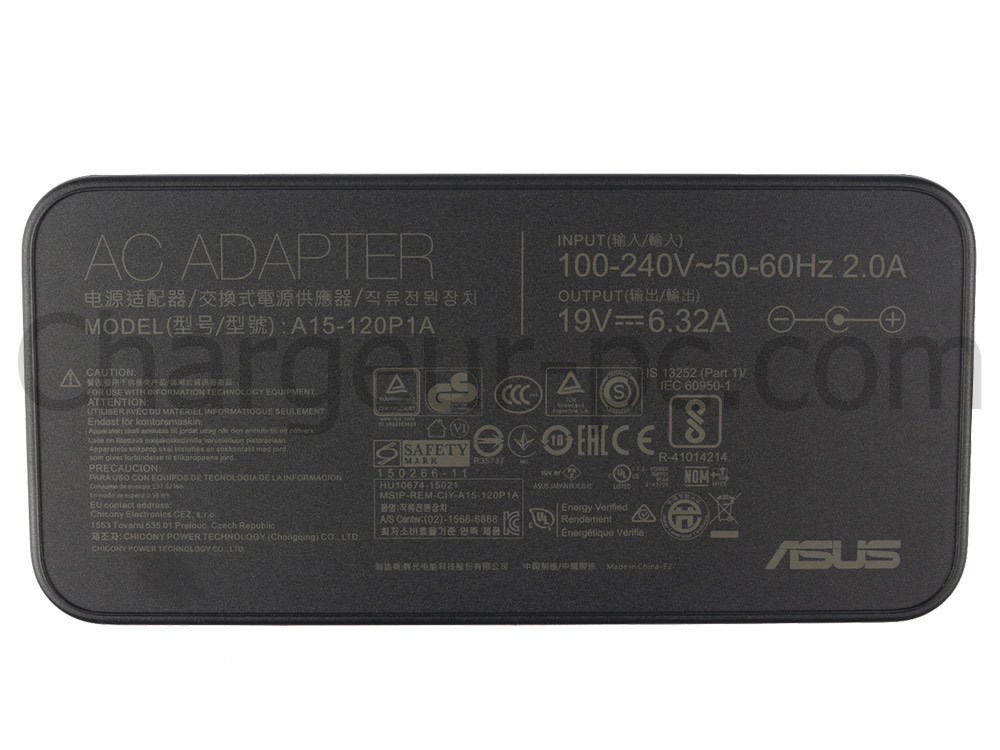 Adaptateur Chargeur Original Asus A15-120P1A 120W +Câble