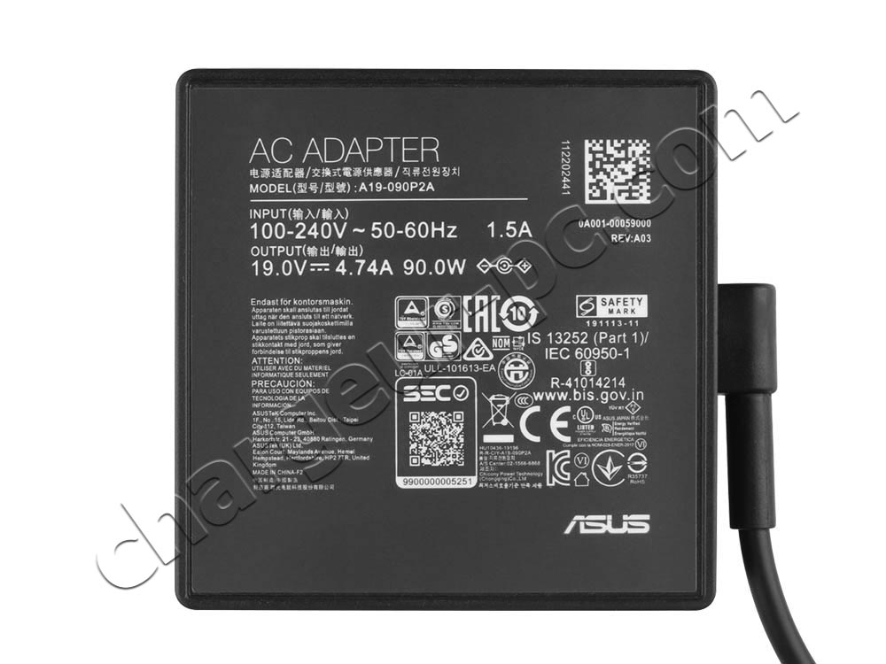 Original 90W Asus A19-090P2A(4.5*3.0mm) AC Adaptateur Chargeur + câble