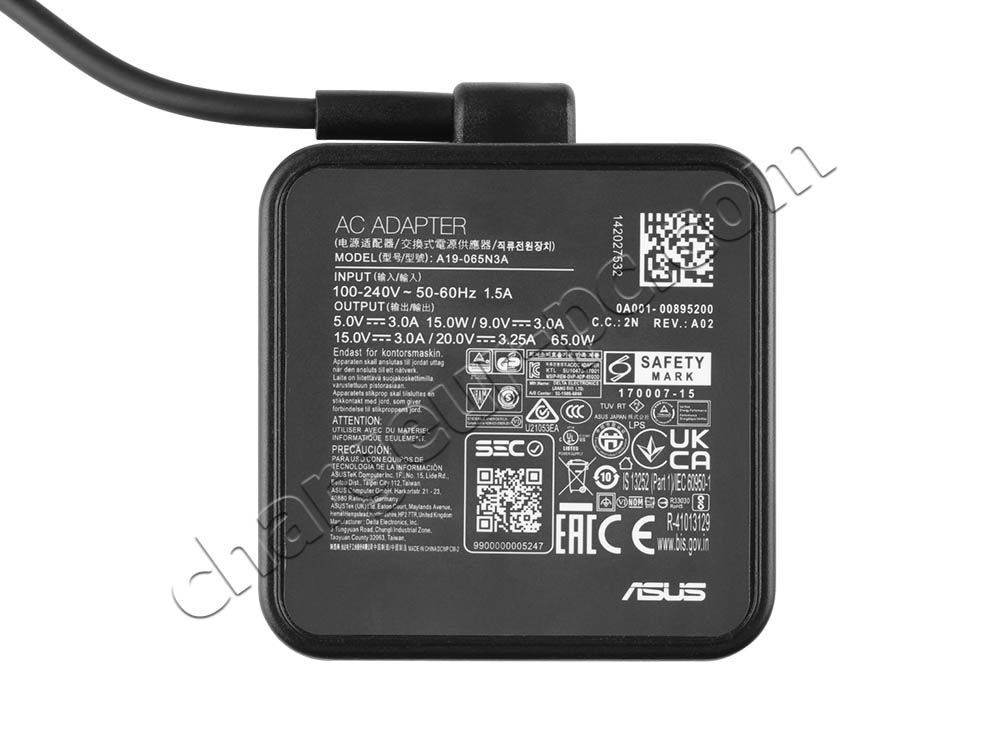 Original 65W USB-C Asus Chromebook C523NA AC Adaptateur Chargeur + câble