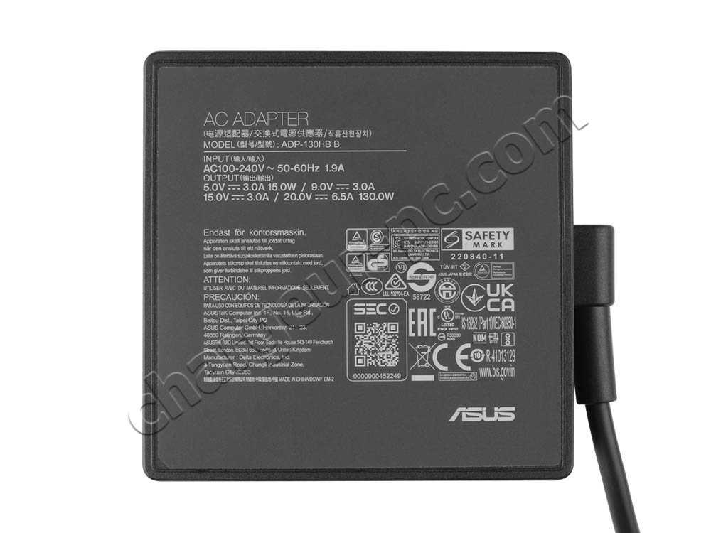 Original 130W USB-C Asus ROG Flow Z13 GZ301VIC AC Adaptateur Chargeur + câble