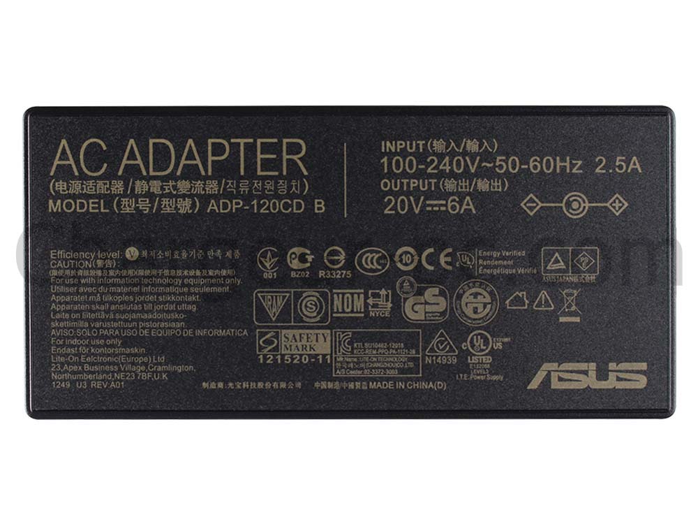 Original 120W Asus PA-1121-28 AC Adaptateur Chargeur