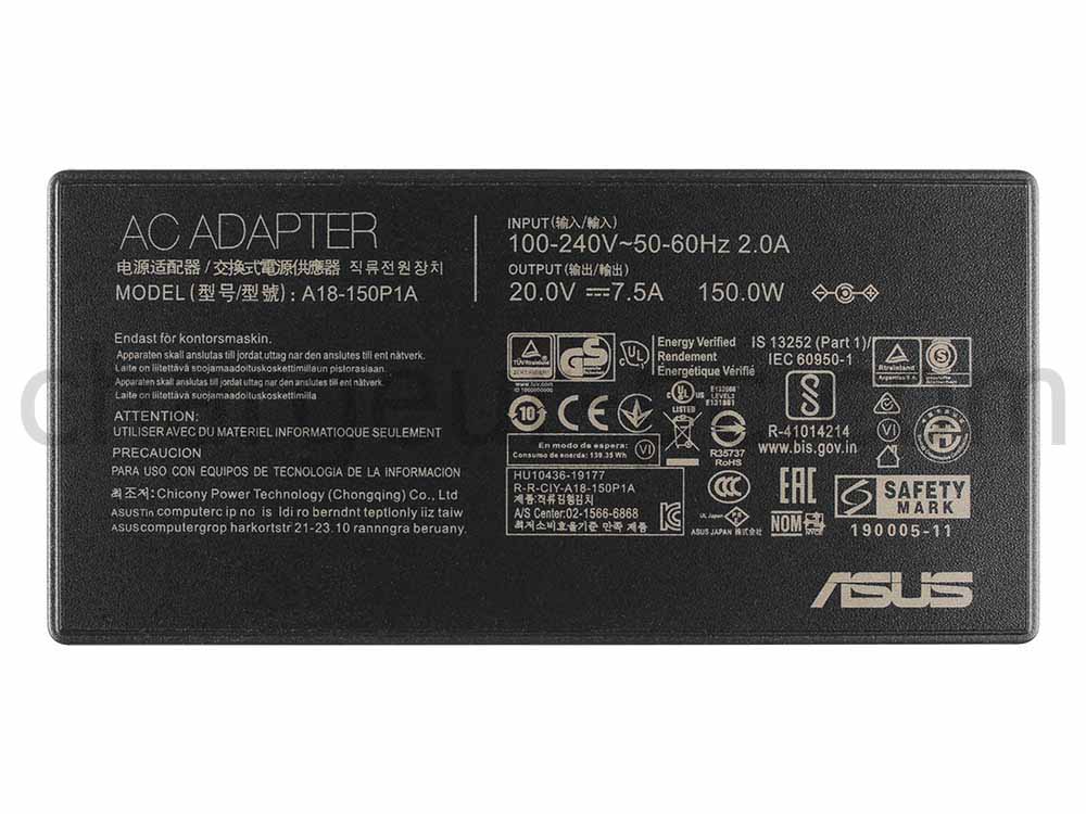 Original 150W Asus ADP-150CH BB(4.5*3.0mm) AC Adaptateur Chargeur + câble