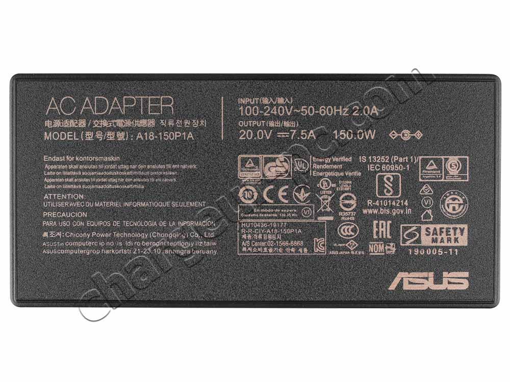 Original 150W Asus 0A001-00081300 AC Adaptateur Chargeur + Cable