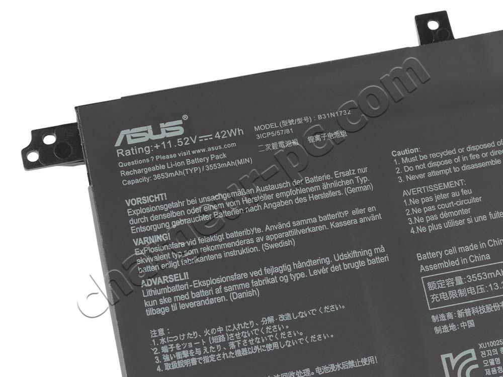 Original Asus X571GT RX571GT A571GD Batterie 3653mAh 42Wh 3 Cellules