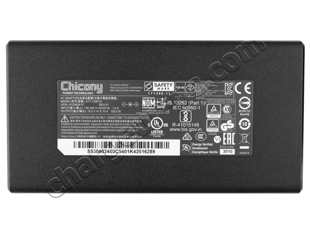 Original 120W MSI Chicony A12-120P1A AC Adaptateur Chargeur + câble