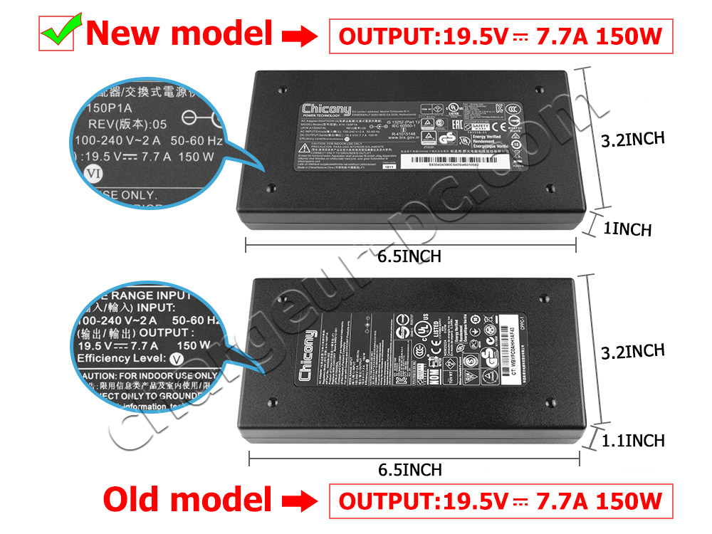 Original 150W Delta ADP-150VB B AC Adaptateur Chargeur + câble