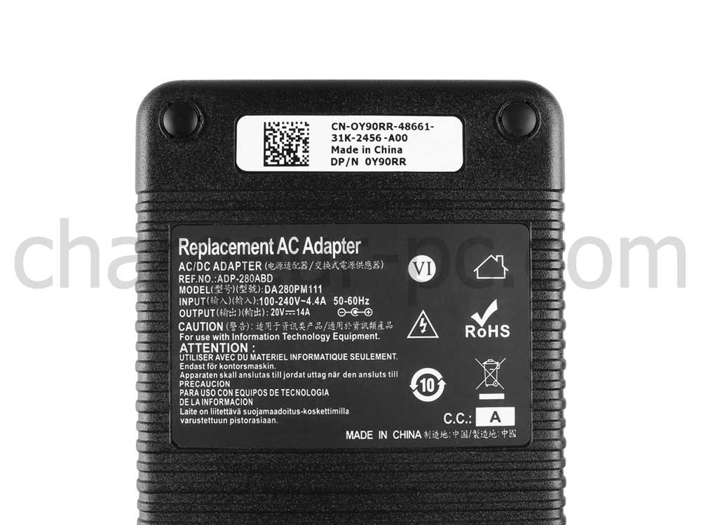 280W XMG NEO 17 E23 RTX 4070 AC Adaptateur Chargeur + câble