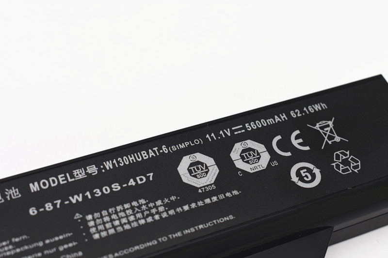 5600mAh 62.16Wh 6 Cell Clevo 6-87-W130S-4D73 Batterie