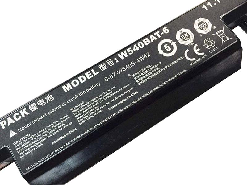 4400mAh 48.84Wh 6 Cellules Clevo 3ICR19/65-3 Batterie