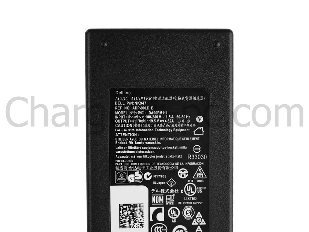 90W Original AC Adaptateur Chargeur pour Dell 330-3531 330-3614