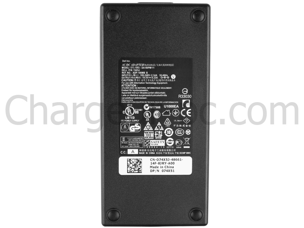 180W Original AC Adaptateur Chargeur pour Alienware M14x r3