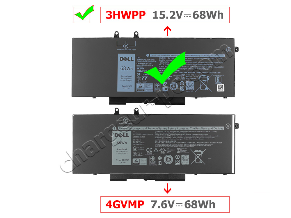 4250mAh 68Wh Batterie Dell Latitude 5510 P80F002