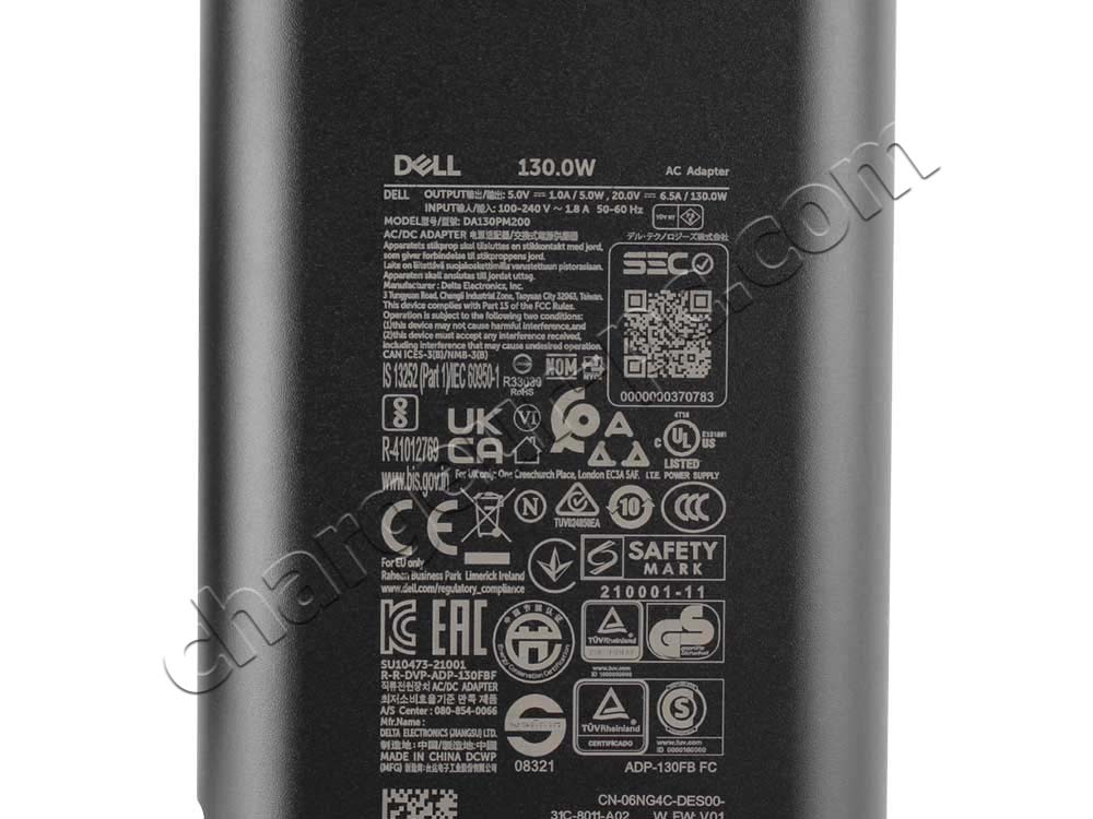 Original 130W USB-C Dell Inspiron 16 Plus 7640 P132F P132F001 AC GaN Adaptateur Chargeur + câble