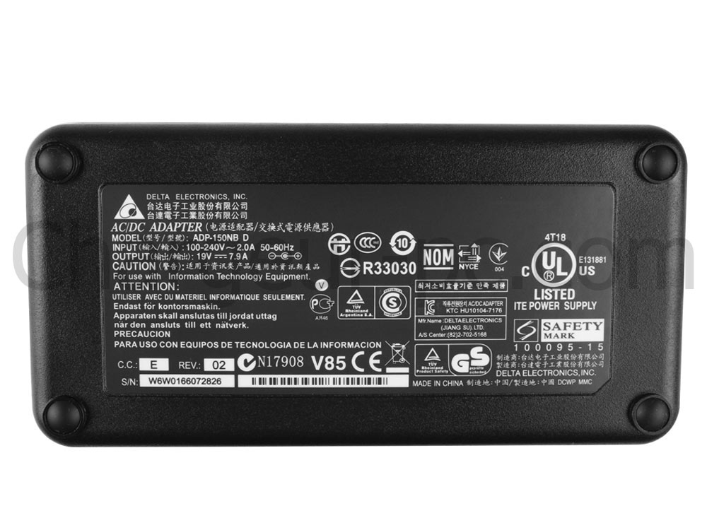 Original 150W Medion Erazer P7643 (MD60299) AC Adaptateur Chargeur + câble