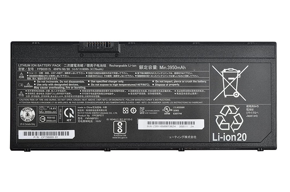 Original Fujitsu CP784743-03 FMVNBP251 Batterie 4170mAh 60Wh 4-Cellules