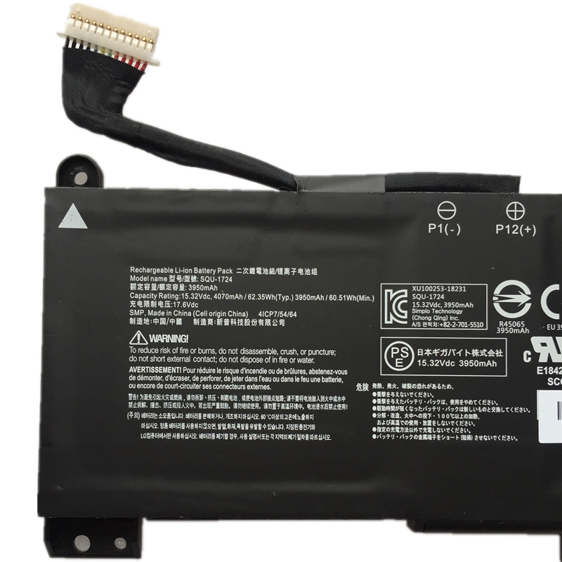 Original Gigabyte 3ICP7/54/64 Batterie 4070mAh 62.35Wh 3-Cellules