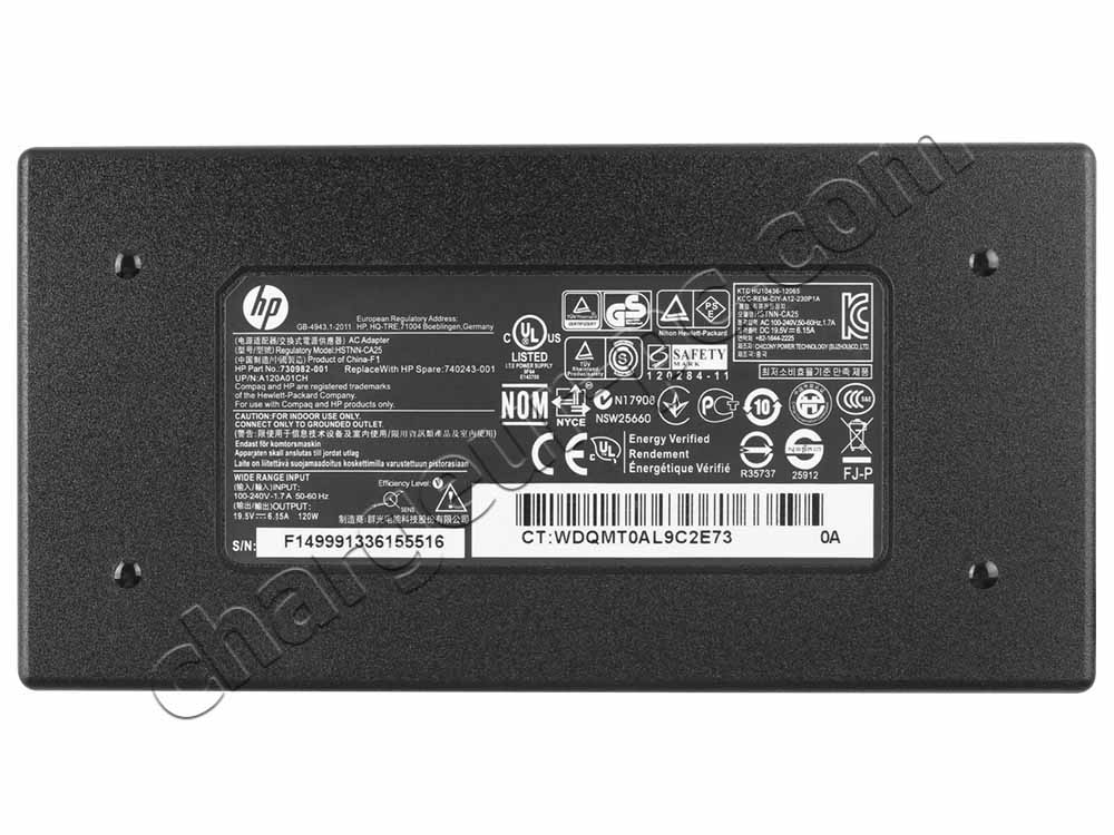 120W HP Omen 15-5210ca M2D09UA Original AC Adaptateur Chargeur