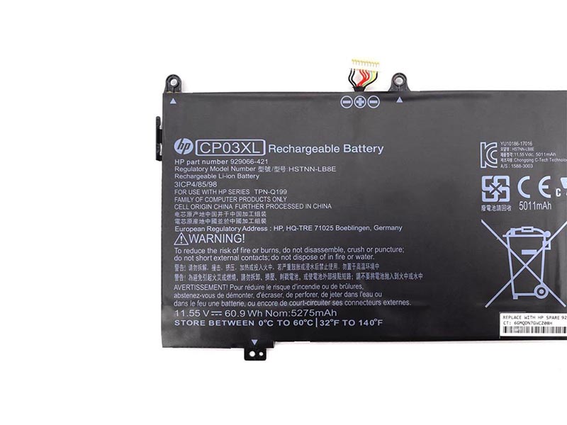 Original 5275mAh 60.9Wh Batterie HP CP03XL HSTNN-LB8E TPN-Q199