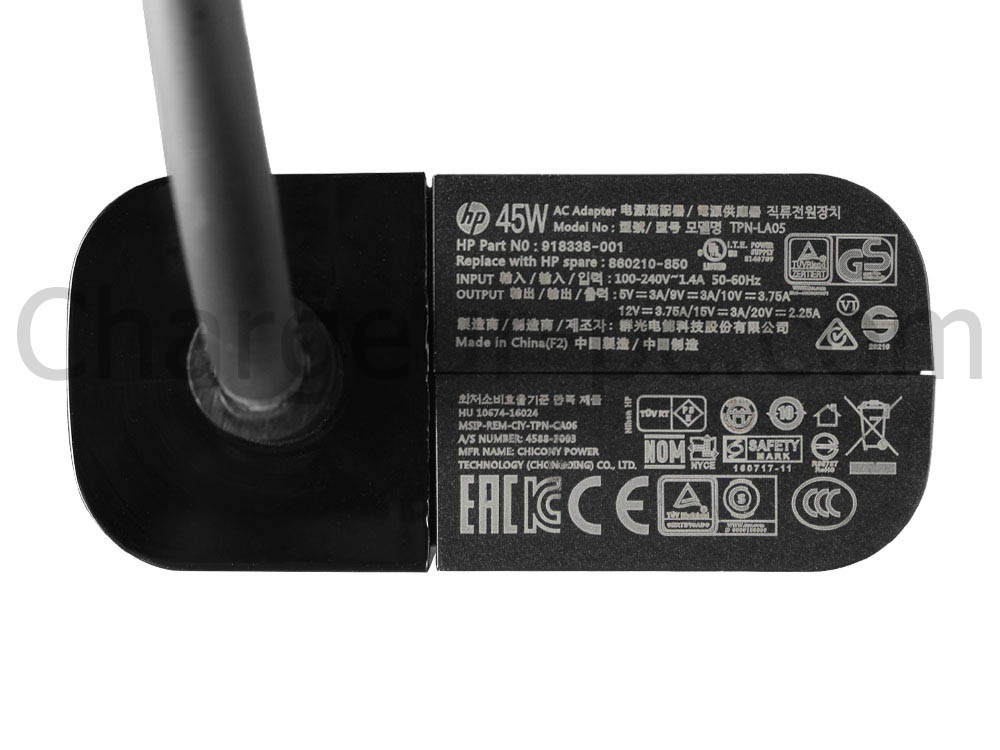 Original 45W USB-C HP 14t-ee000 AC Adaptateur Chargeur + câble