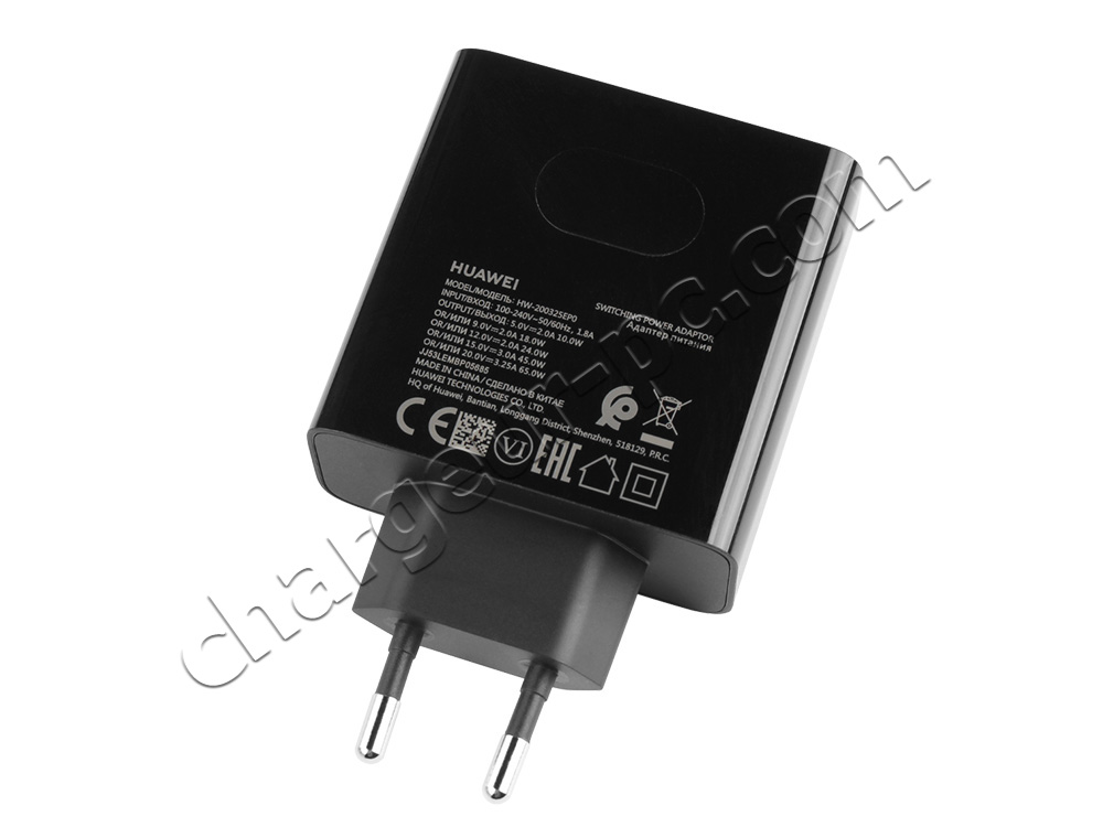 Original 65W USB-C Huawei MateBook D 15 (2022) AC Adaptateur Chargeur