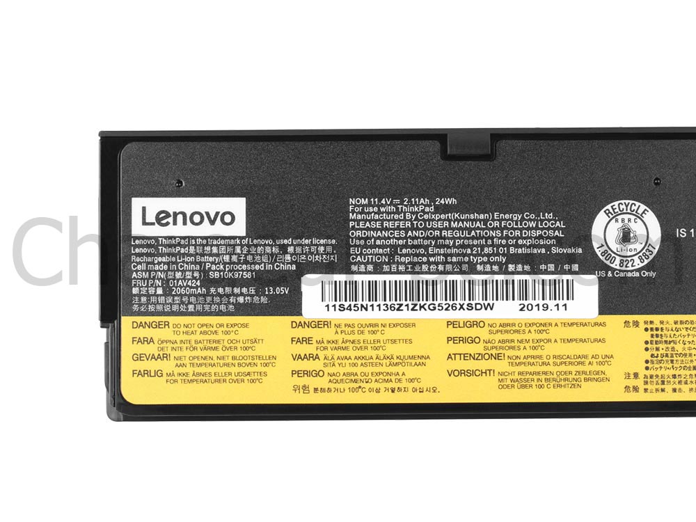 Original 2100mAh 24Wh Batterie Lenovo 01AV491