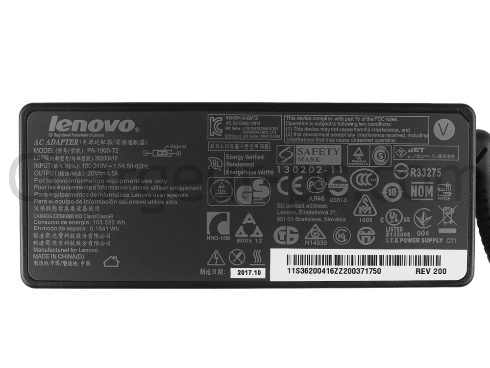 Original 90W Lenovo ThinkCentre M70q Gen 5 12TD0010MB AC Adaptateur Chargeur + câble