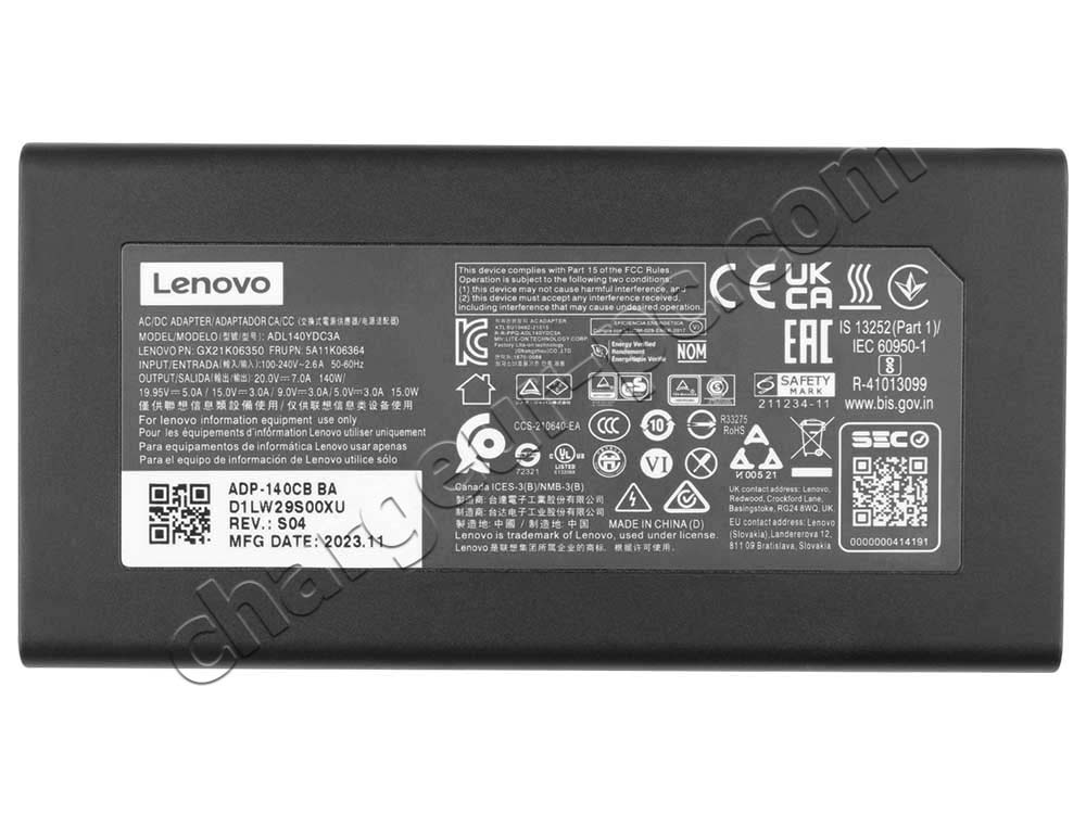 Original 140W USB-C Lenovo ThinkPad P14s Gen 5 21G2000GMB AC Adaptateur Chargeur + câble