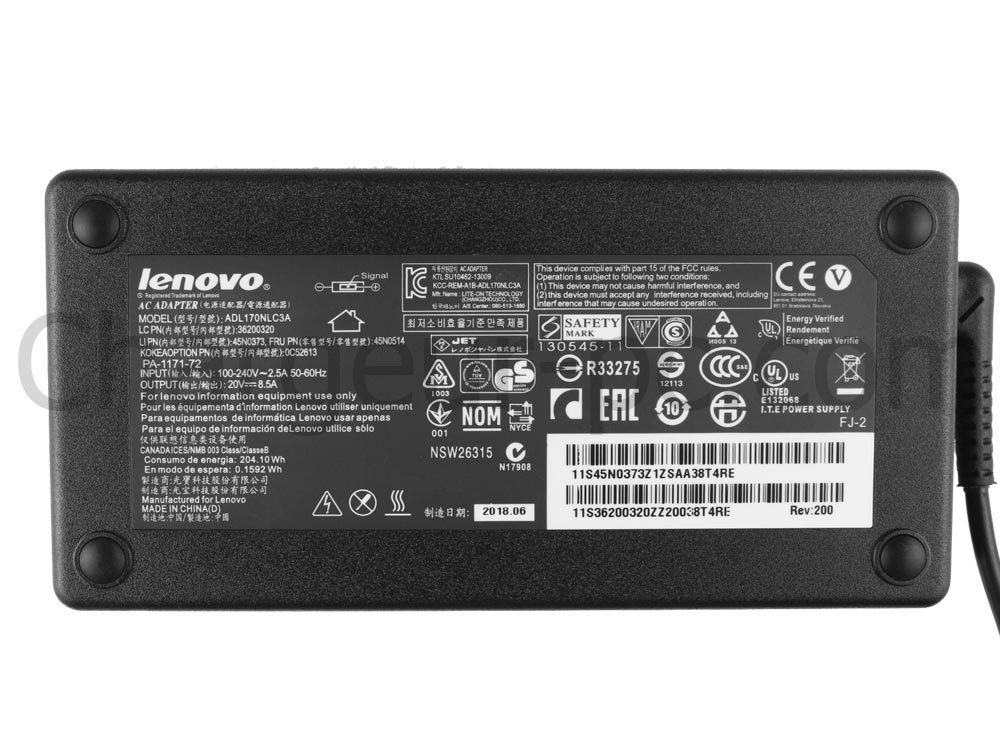 Original 170W Lenovo ThinkPad P1 Gen 7 21KV0021MB AC Adaptateur Chargeur + câble