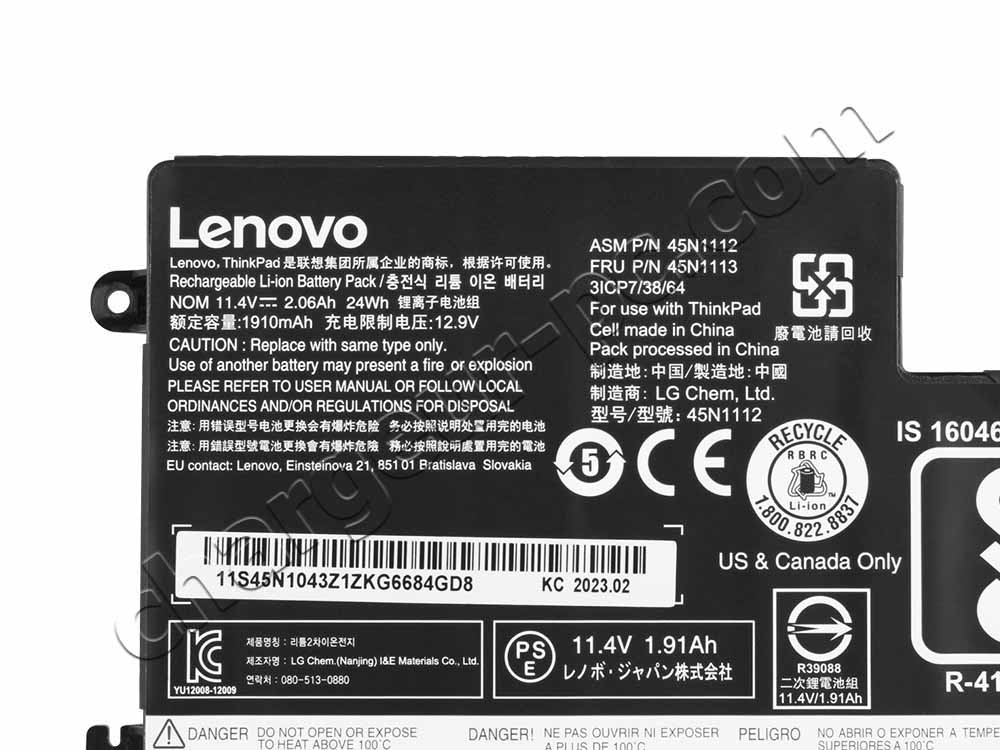 24Wh Batterie pour Lenovo ThinkPad T450 20BU 20BV