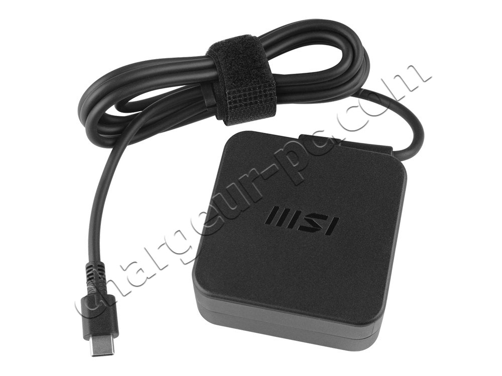 Original 65W USB-C MSI Prestige 13 Evo A12M-008ES AC Adaptateur Chargeur + Cable