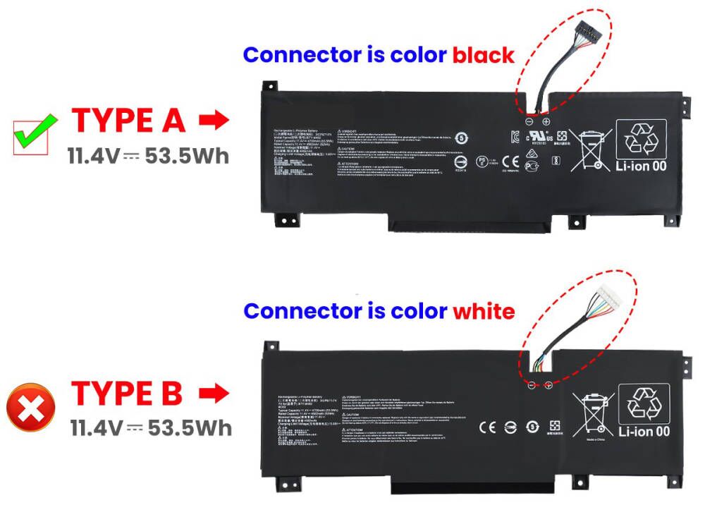 MSI Katana 15 B13VGK-1404NZ Batterie 4700mAh 53.5Wh