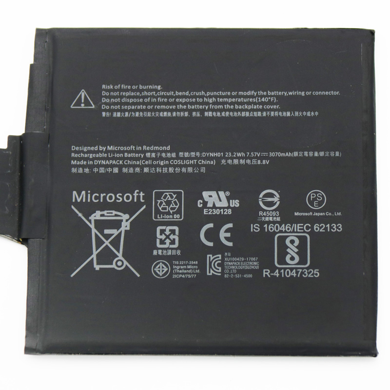 Original Microsoft 2ICP4/75/77 Batterie 3070mAh 23.23Wh 2-Cellules