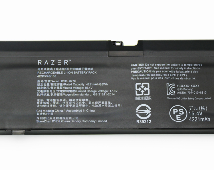 Original 4221mAh 65Wh Batterie Razer Blade 15 Base 2019 RZ09-03009