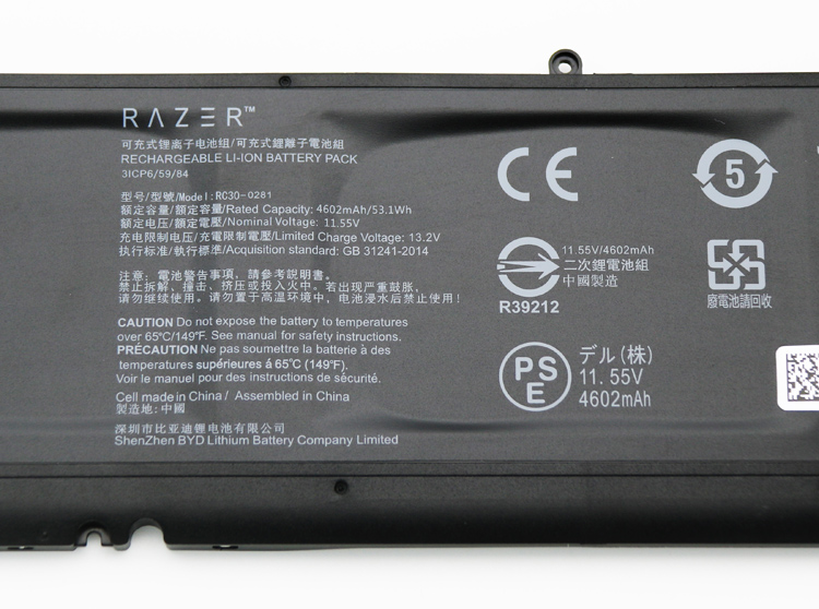 Original 4602mAh 53.1Wh Batterie Razer Blade Stealth 13 RZ09-02812W52-R3W1