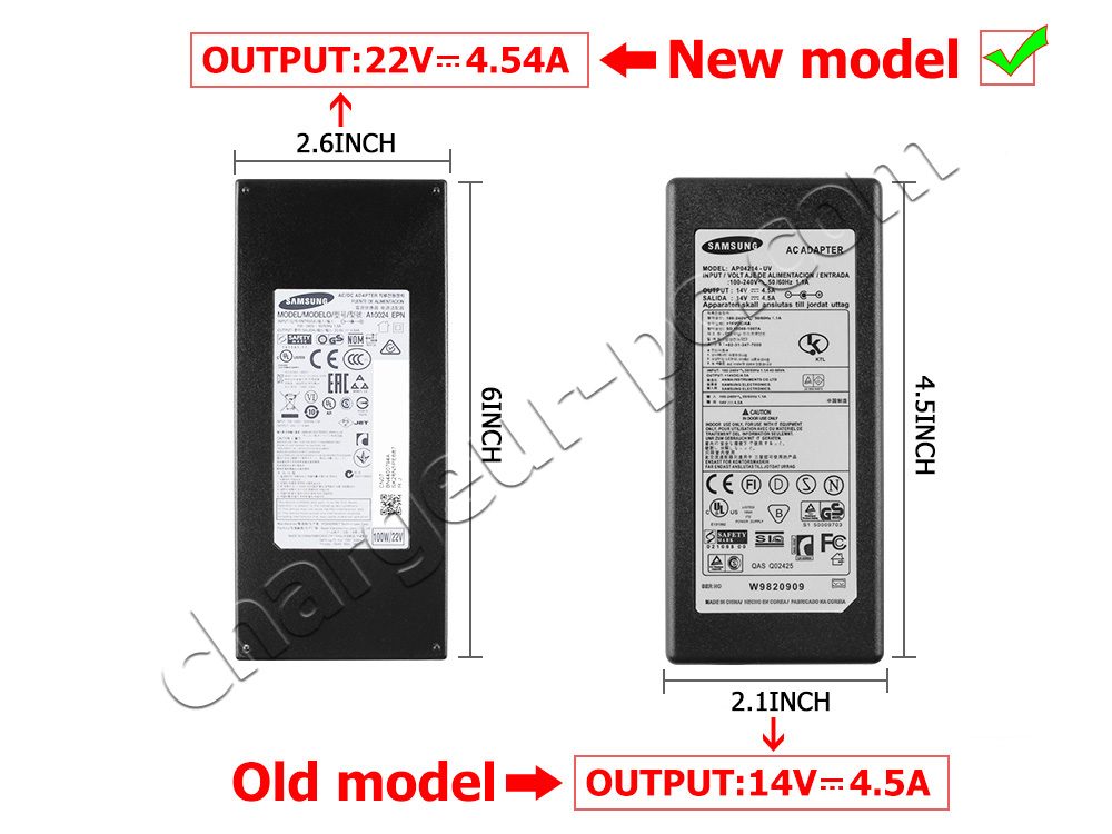 Original 100W Samsung S34E790C Monitor AC Adaptateur Chargeur + câble